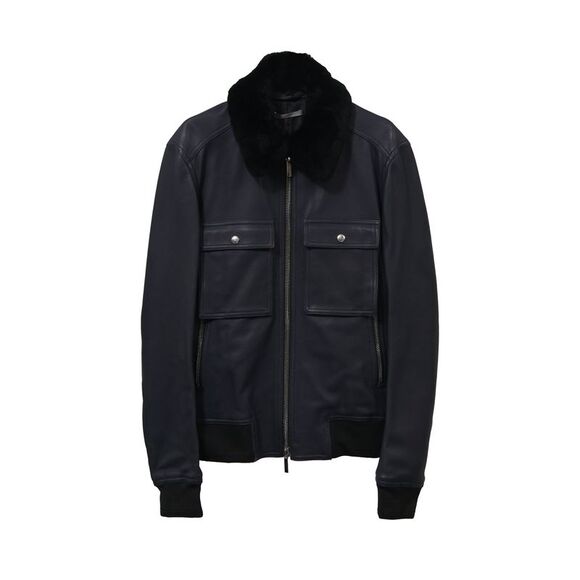 Dior Zipped Jacket in Deep Blue Leather - Picture 1 of 4